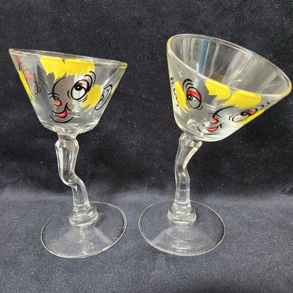 2 Vintage Gay Fad Beau Brummel Novelty Tipsy Martini Barware Cocktail Ba… - Picture 3 of 4